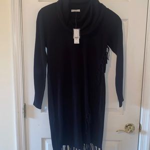 Ny&co sweater dress cowl neck and fringe